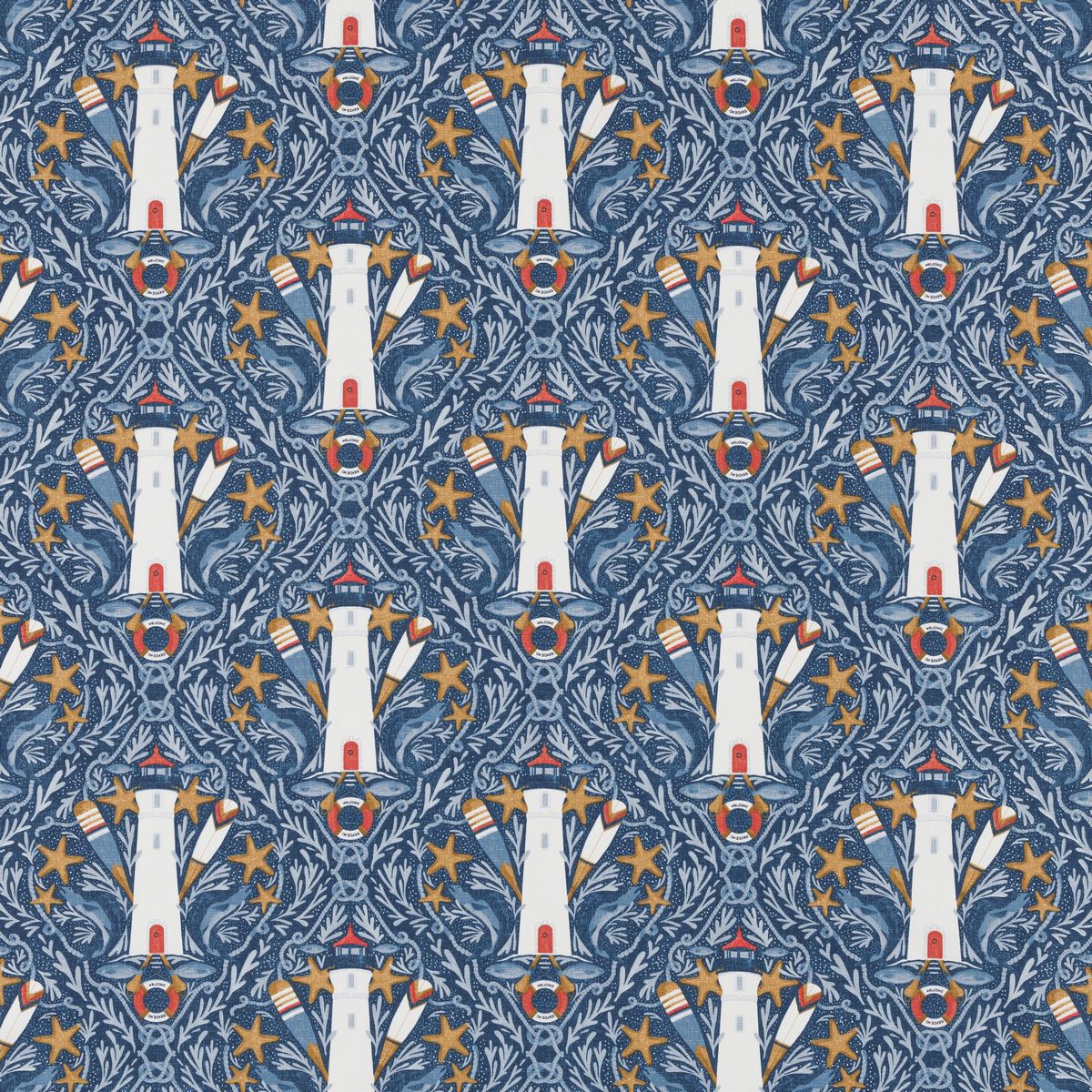 Pendeen Indigo Fabric by Porter & Stone