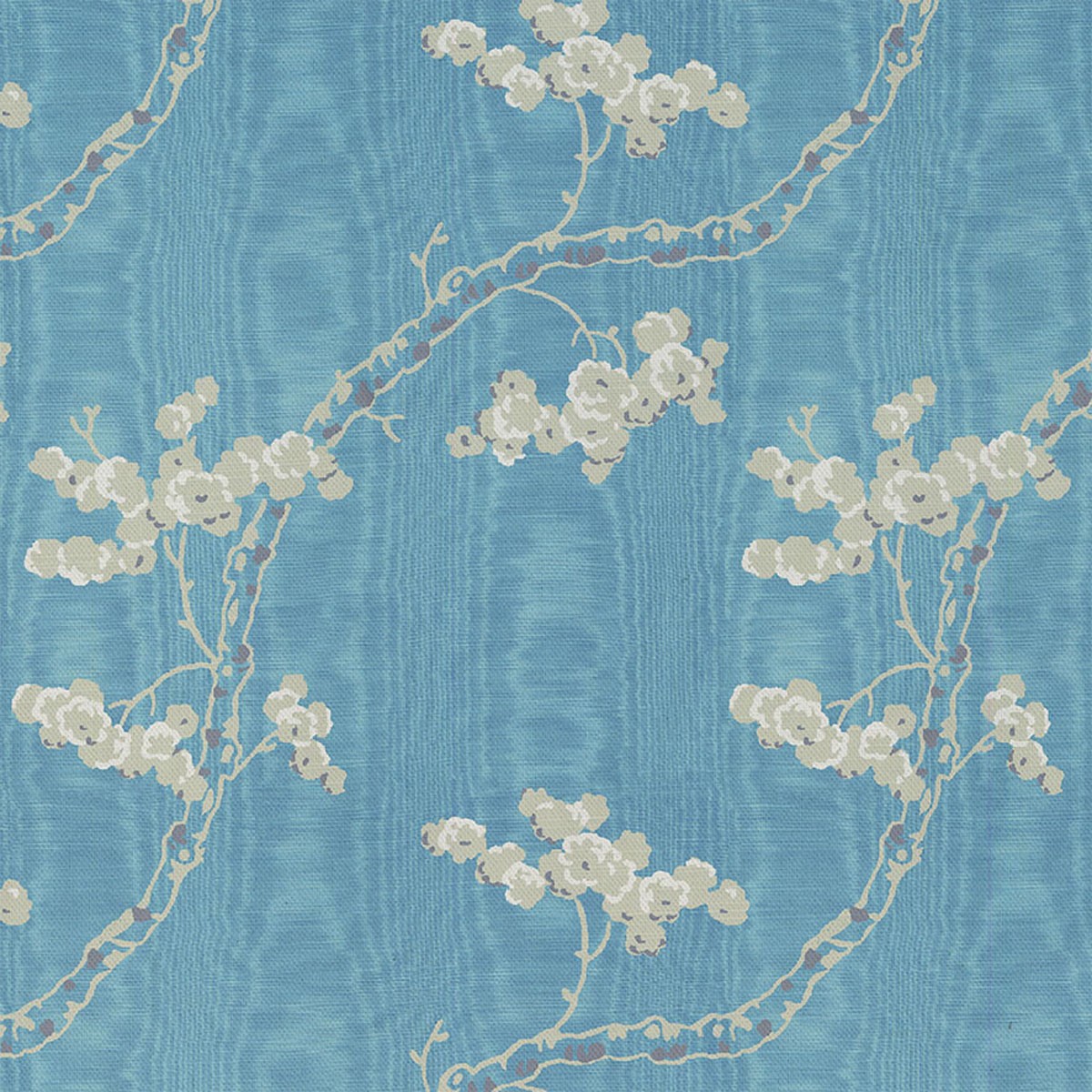 Dancing Alice Spring Blue Fabric by Art Of The Loom