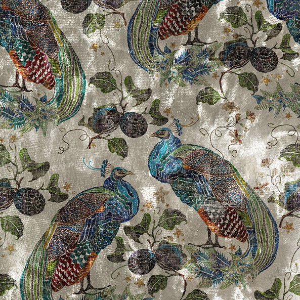 Peacock Opulence Natural Fabric by Utopia