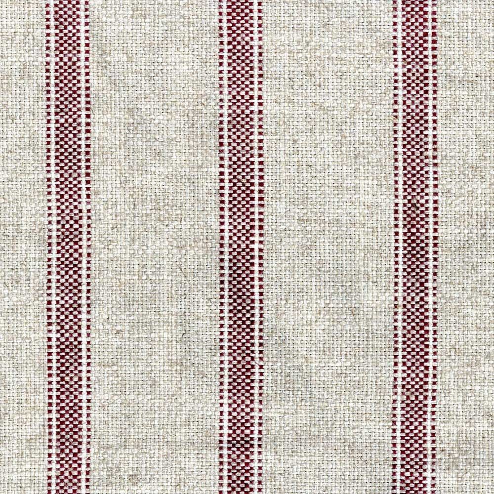 Forfar Stripe Garnet Fabric by Ian Mankin