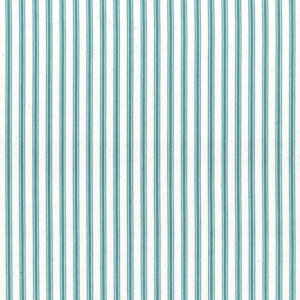 Ticking Stripe 1 Aqua Fabric by Ian Mankin