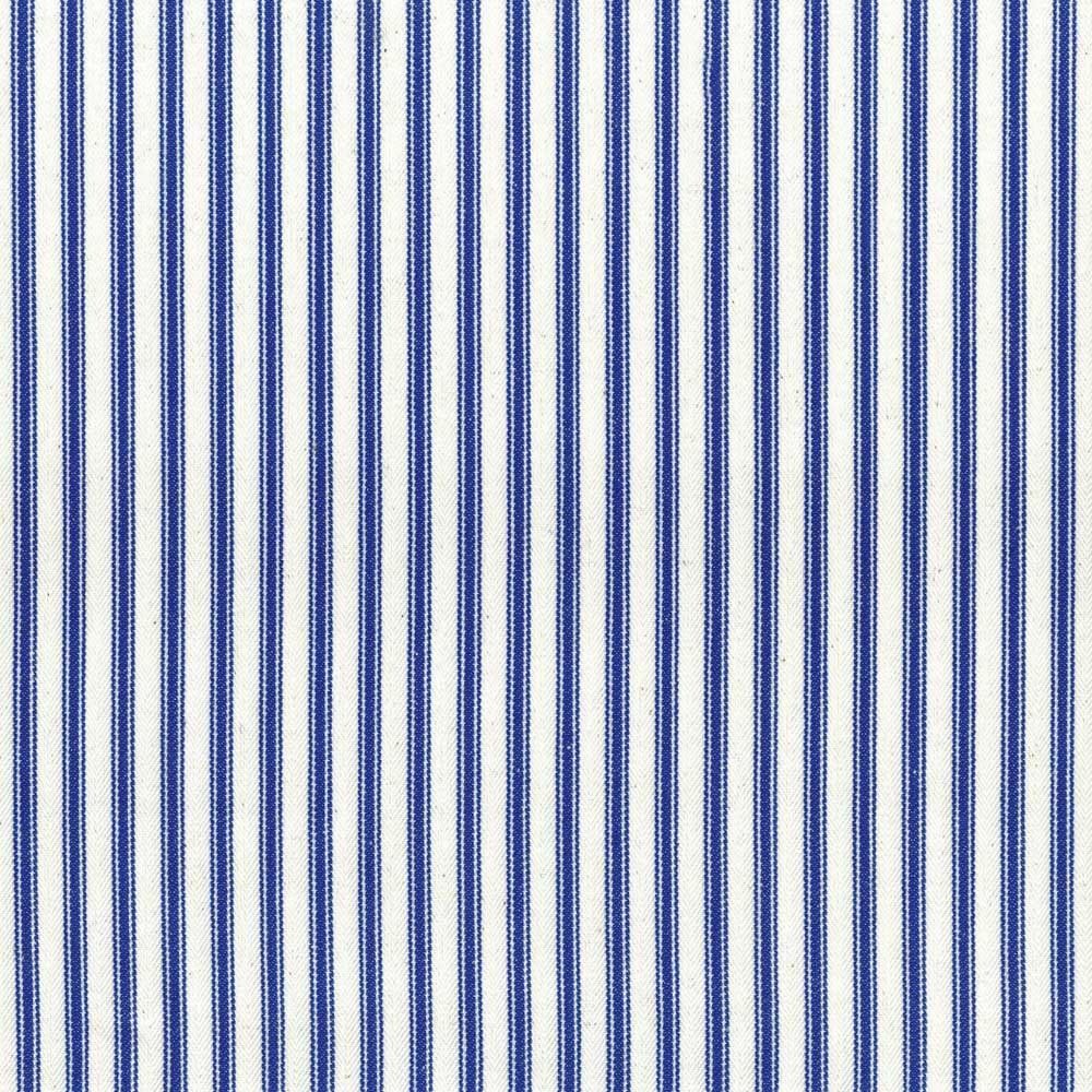 Ticking Stripe 1 Cobalt Fabric by Ian Mankin