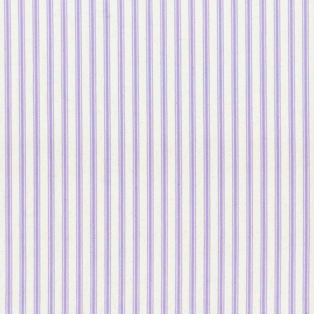 Ticking Stripe 1 Lilac Fabric by Ian Mankin