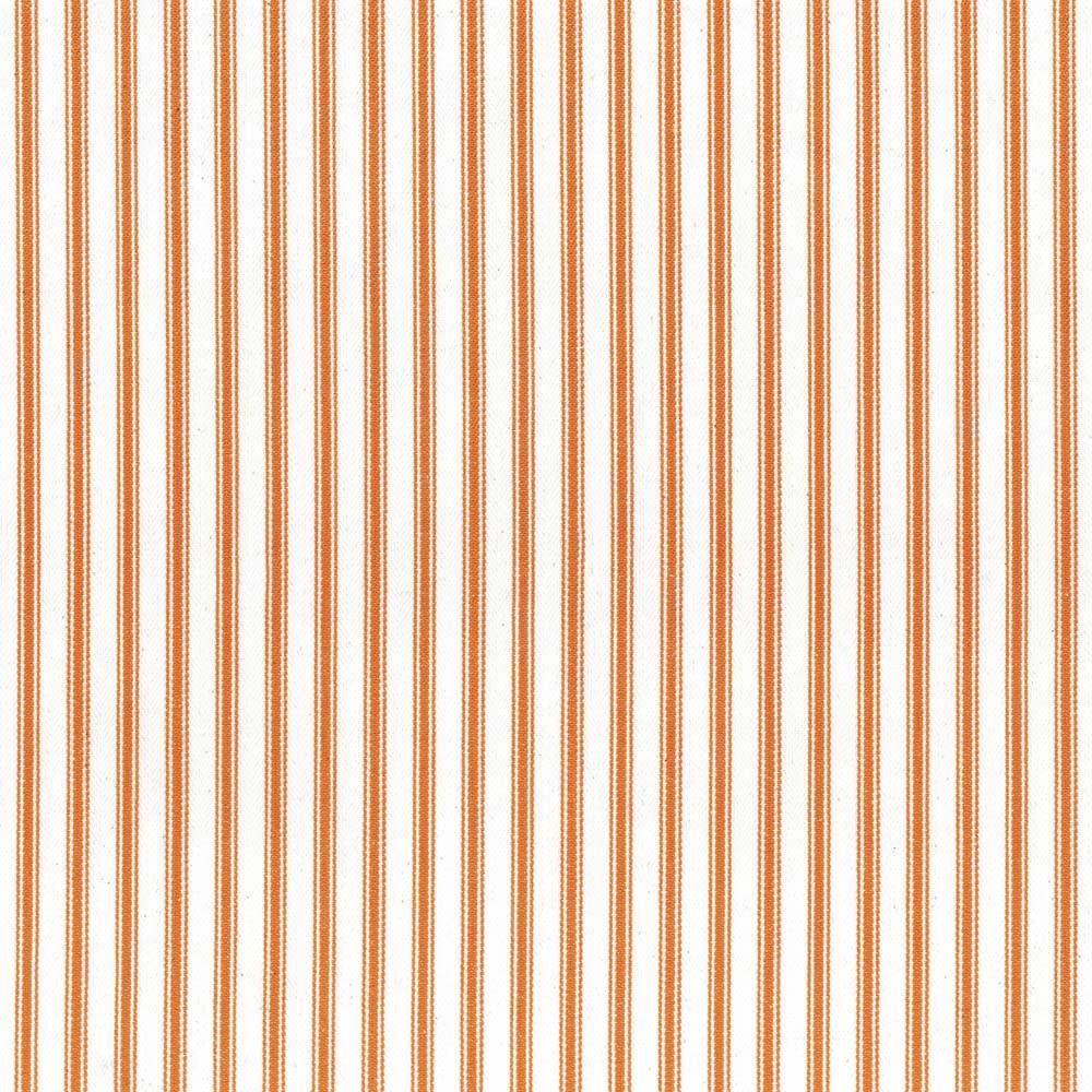 Ticking Stripe 1 Orange Fabric by Ian Mankin