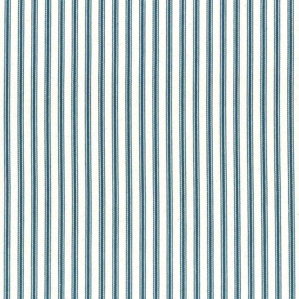 Ticking Stripe 1 Peacock Fabric by Ian Mankin