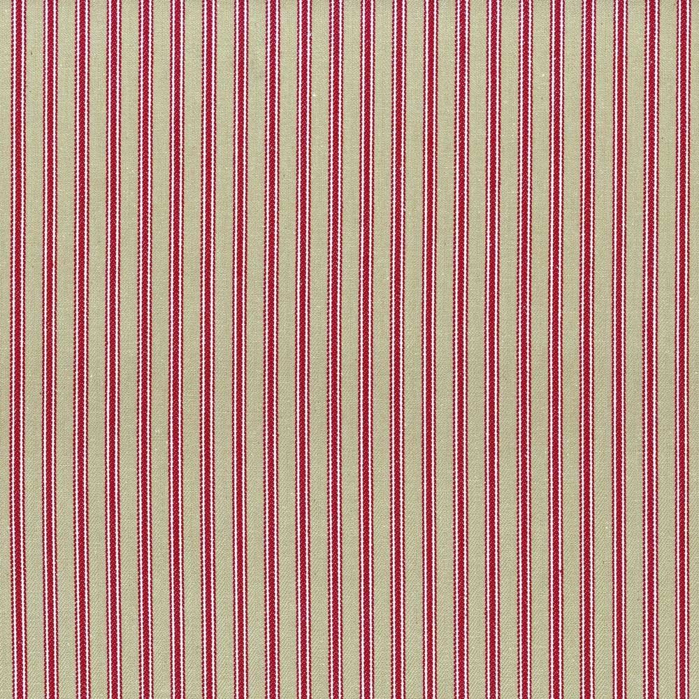 Ticking Stripe 1 Antique Peony Fabric by Ian Mankin