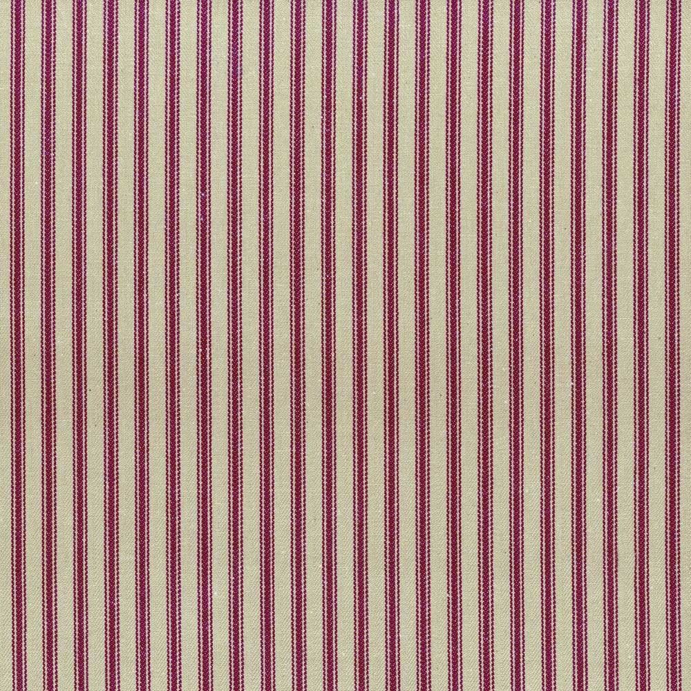 Ticking Stripe 1 Rustic Claret Fabric by Ian Mankin