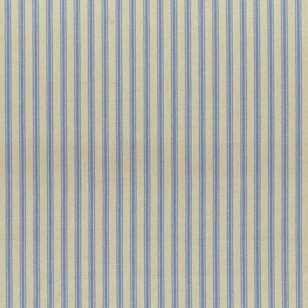 Ticking Stripe 1 Rustic Petrol Blue Fabric by Ian Mankin