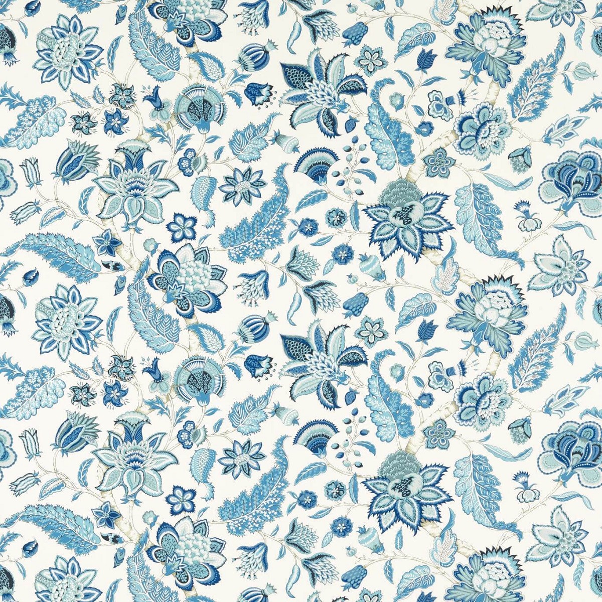 Newnham Courtney Indigo Fabric by Sanderson