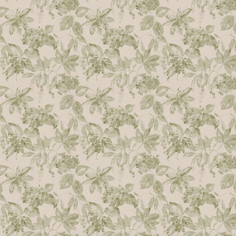 Flora Olive Fabric by Edinburgh Weavers