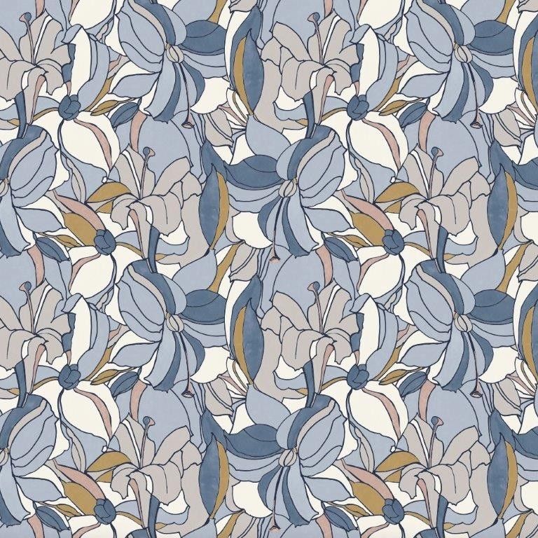 Yuri Blue Fabric by Edinburgh Weavers