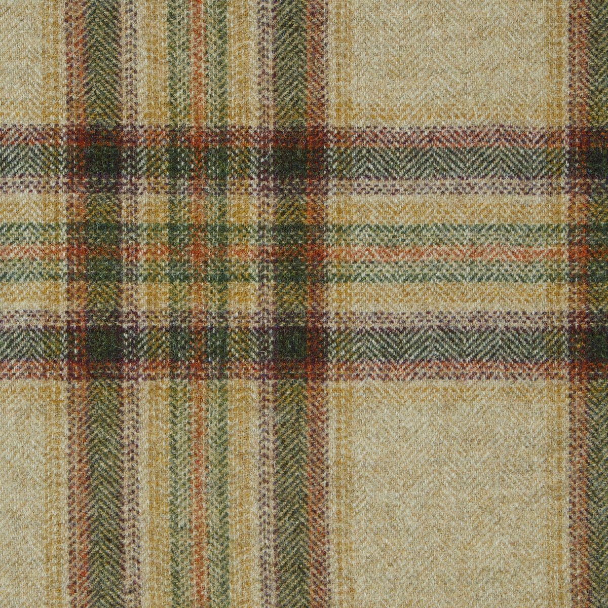 Wentworth Check Natural Olive Fabric by Abraham Moon