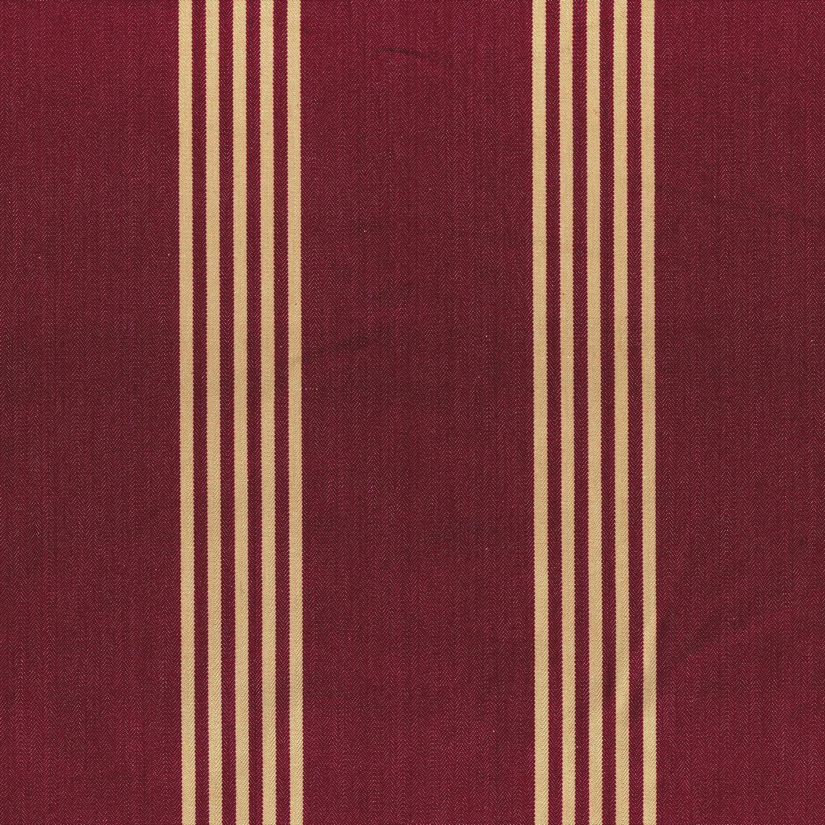 Canvas Stripe Antique Claret Fabric by Ian Mankin