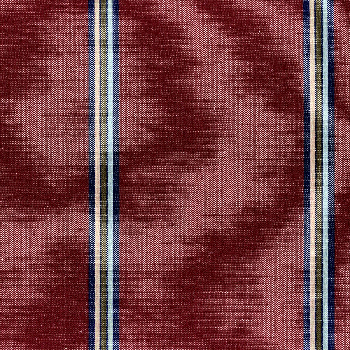 Gouache Stripe Claret Fabric by Ian Mankin