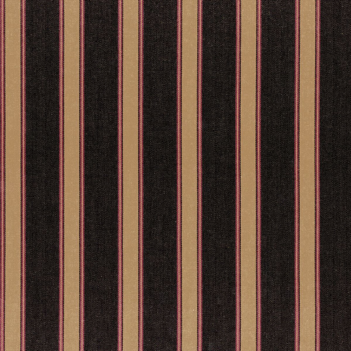 Silhouette Stripe Black/Claret Fabric by Ian Mankin