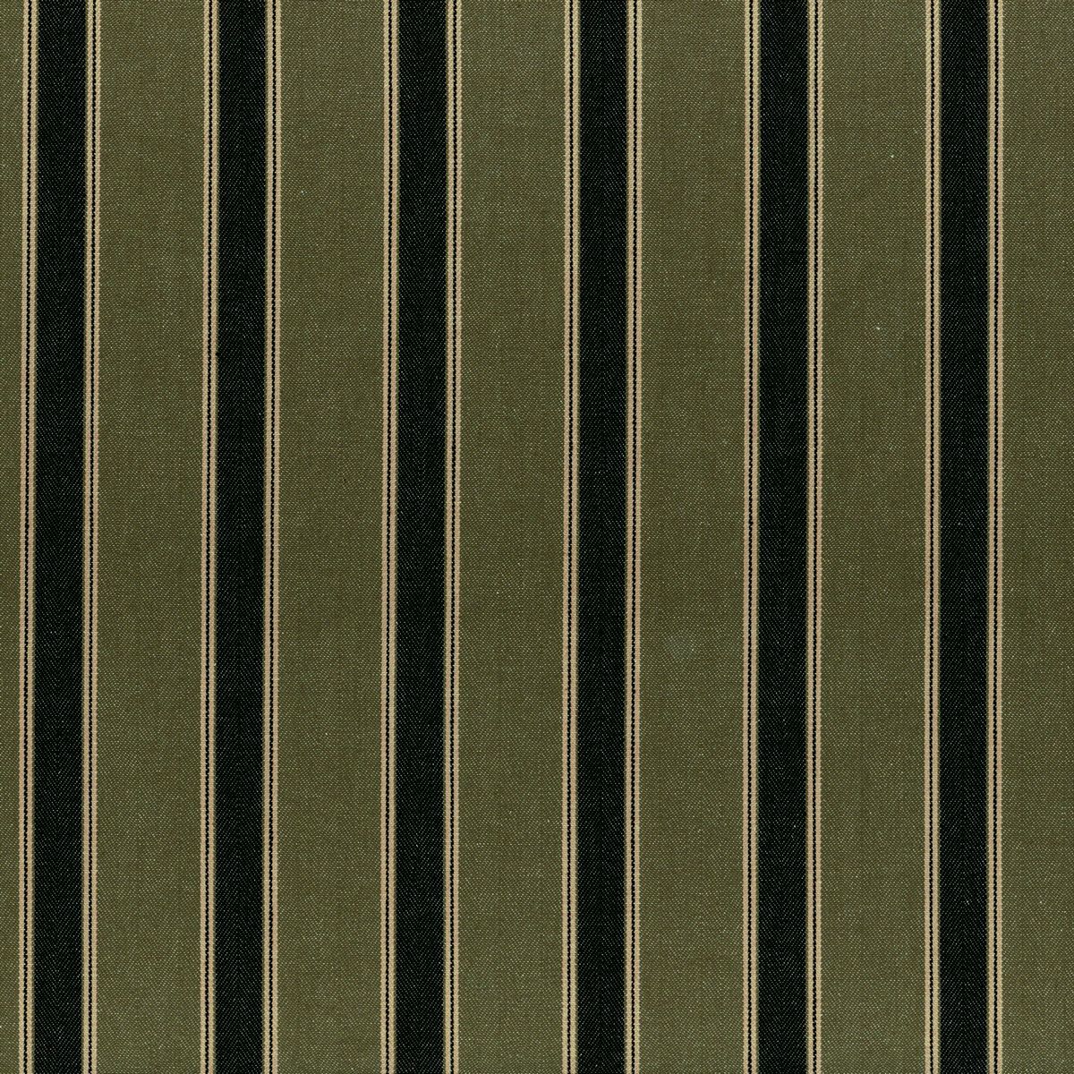 Silhouette Stripe Khaki/Black Fabric by Ian Mankin