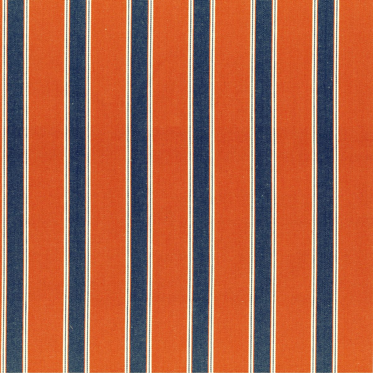 Silhouette Stripe Rust/Navy Fabric by Ian Mankin