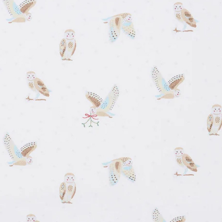 Snowy Owls Fabric by Sophie Allport