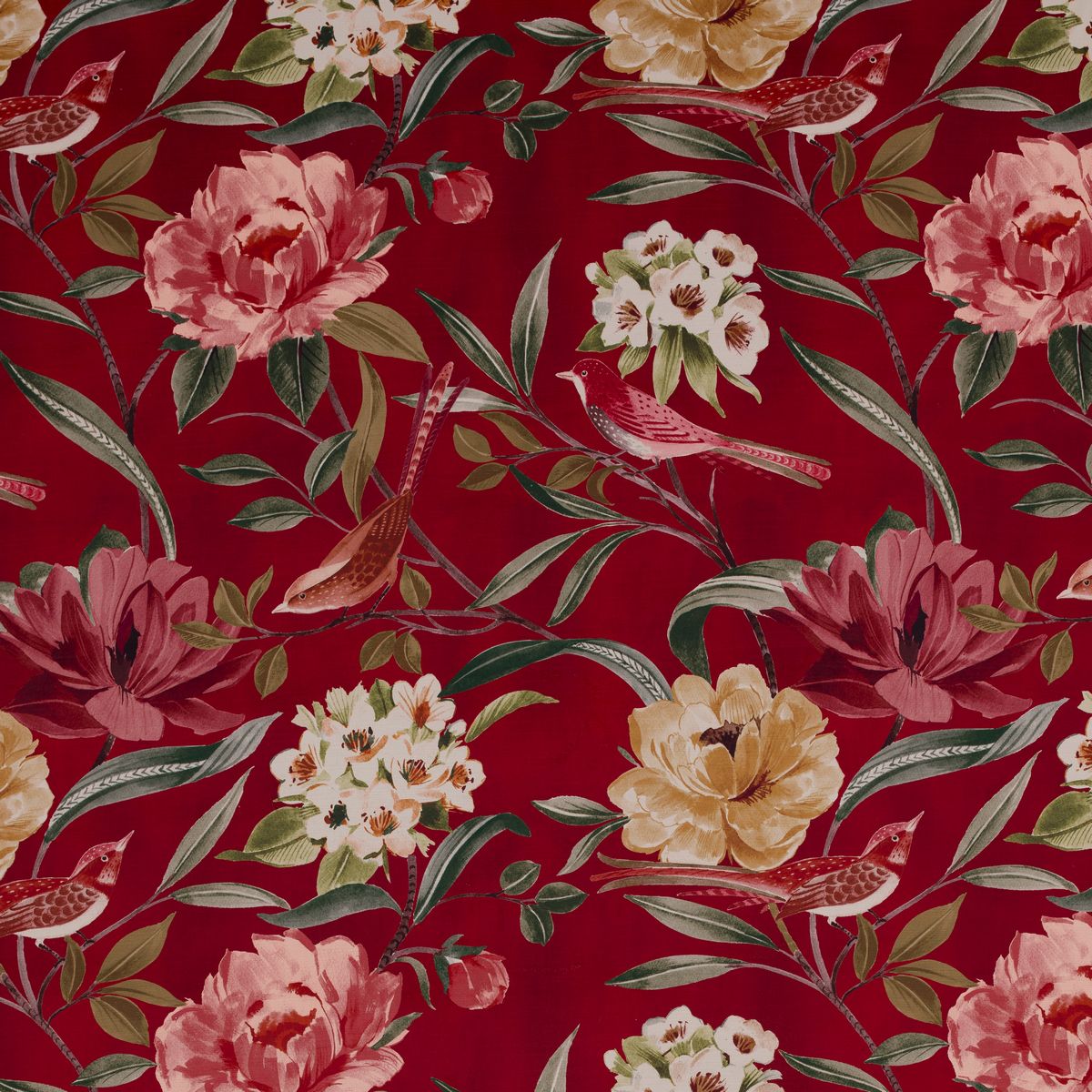 Shangri La Rosso Fabric by Porter & Stone