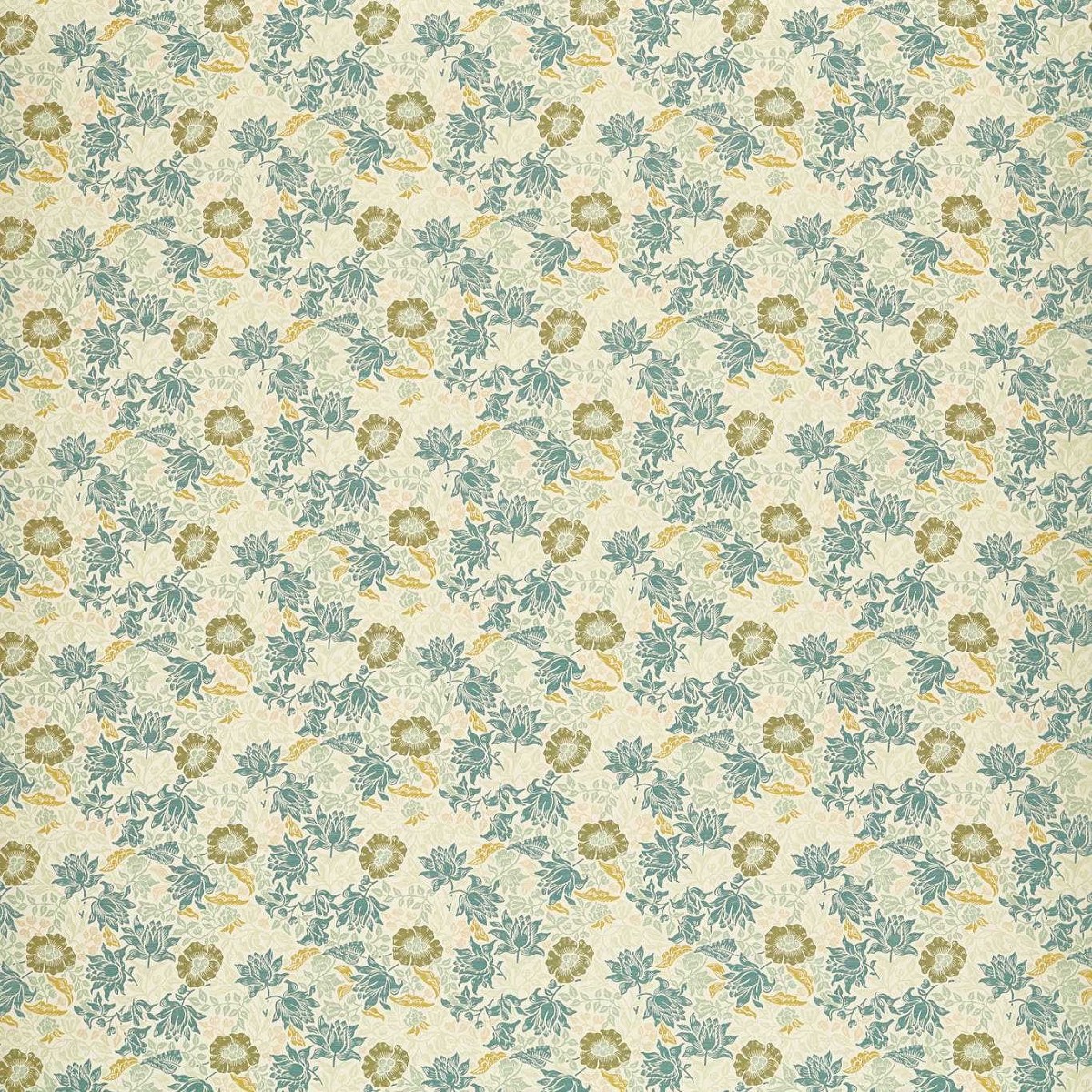 Mallow Jacquard Mineral/Chartreuse Fabric by Clarke & Clarke