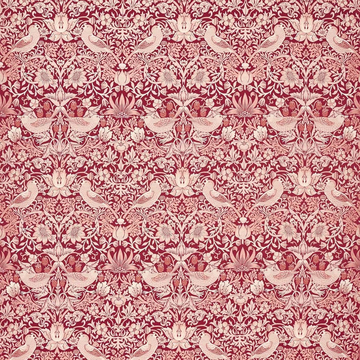 Strawberry Thief Jacquard Plum Fabric by Clarke & Clarke