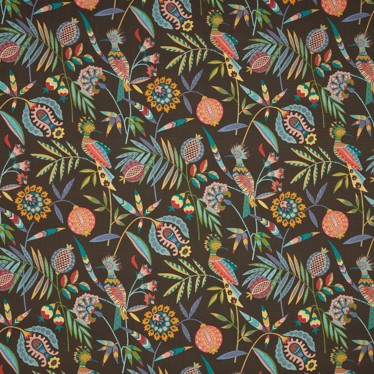 Hoopoe Charcoal Fabric by iLiv