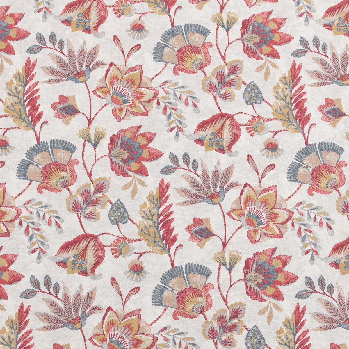 Lotus Pomegranate Fabric by Beaumont Textiles