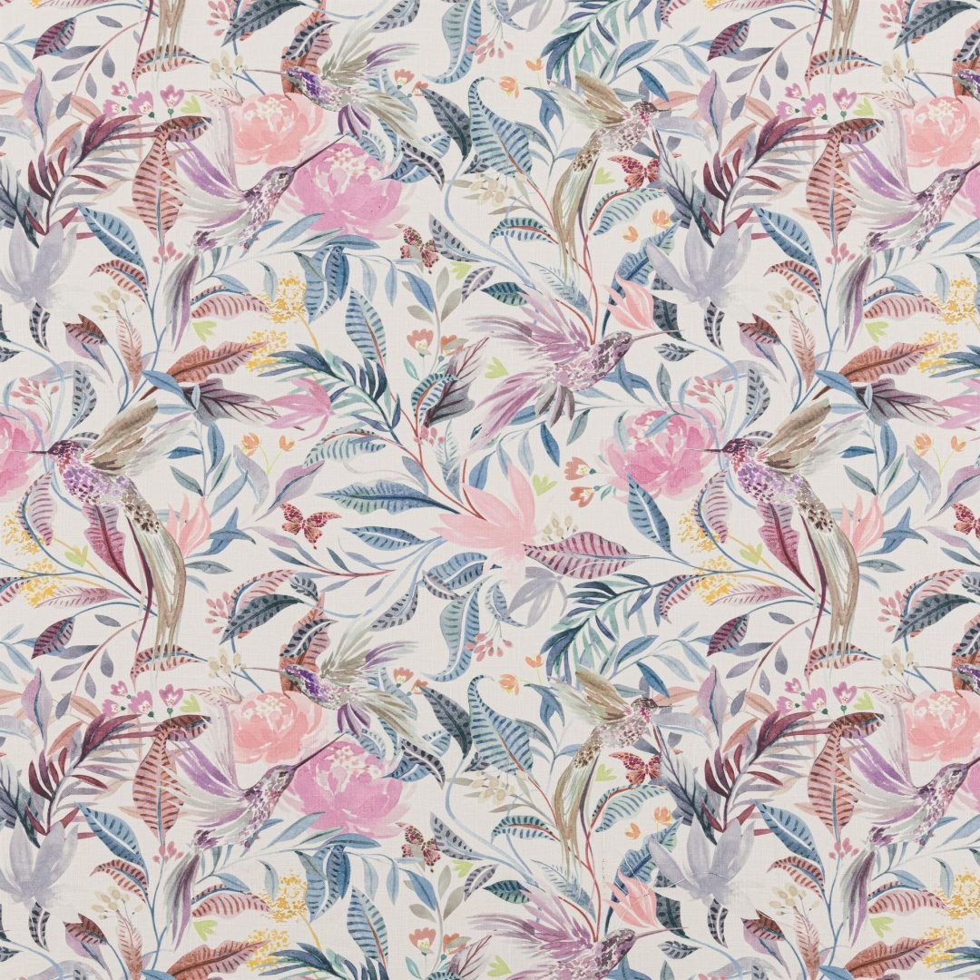 Hummingbird Grapefruit Fabric by Beaumont Textiles