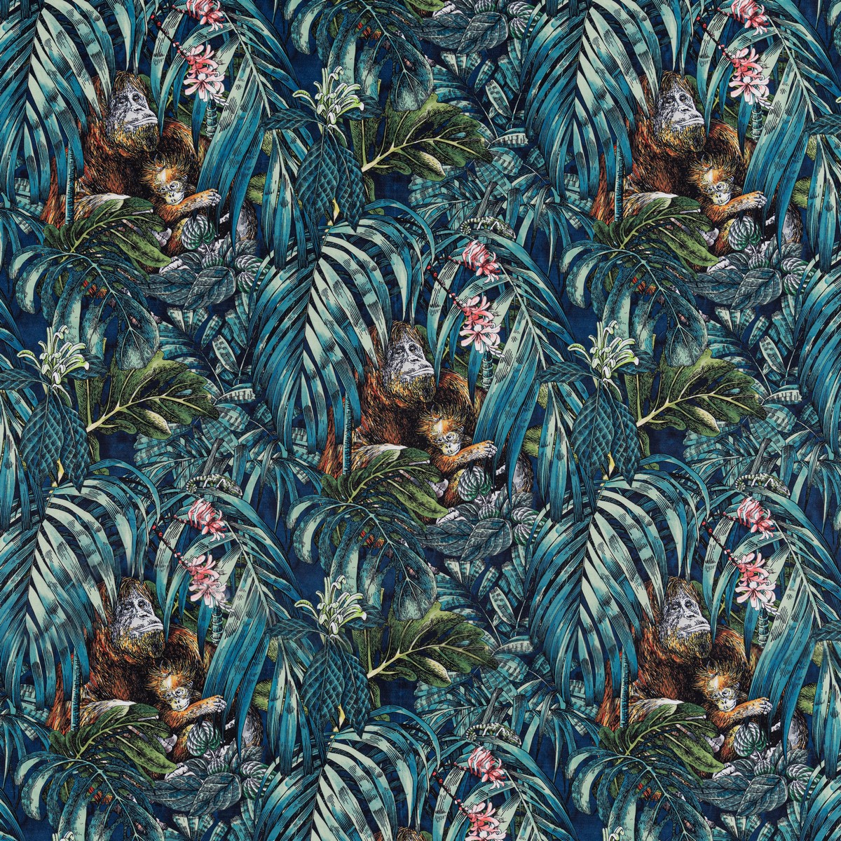 Sumatra Indigo Fabric by Beaumont Textiles