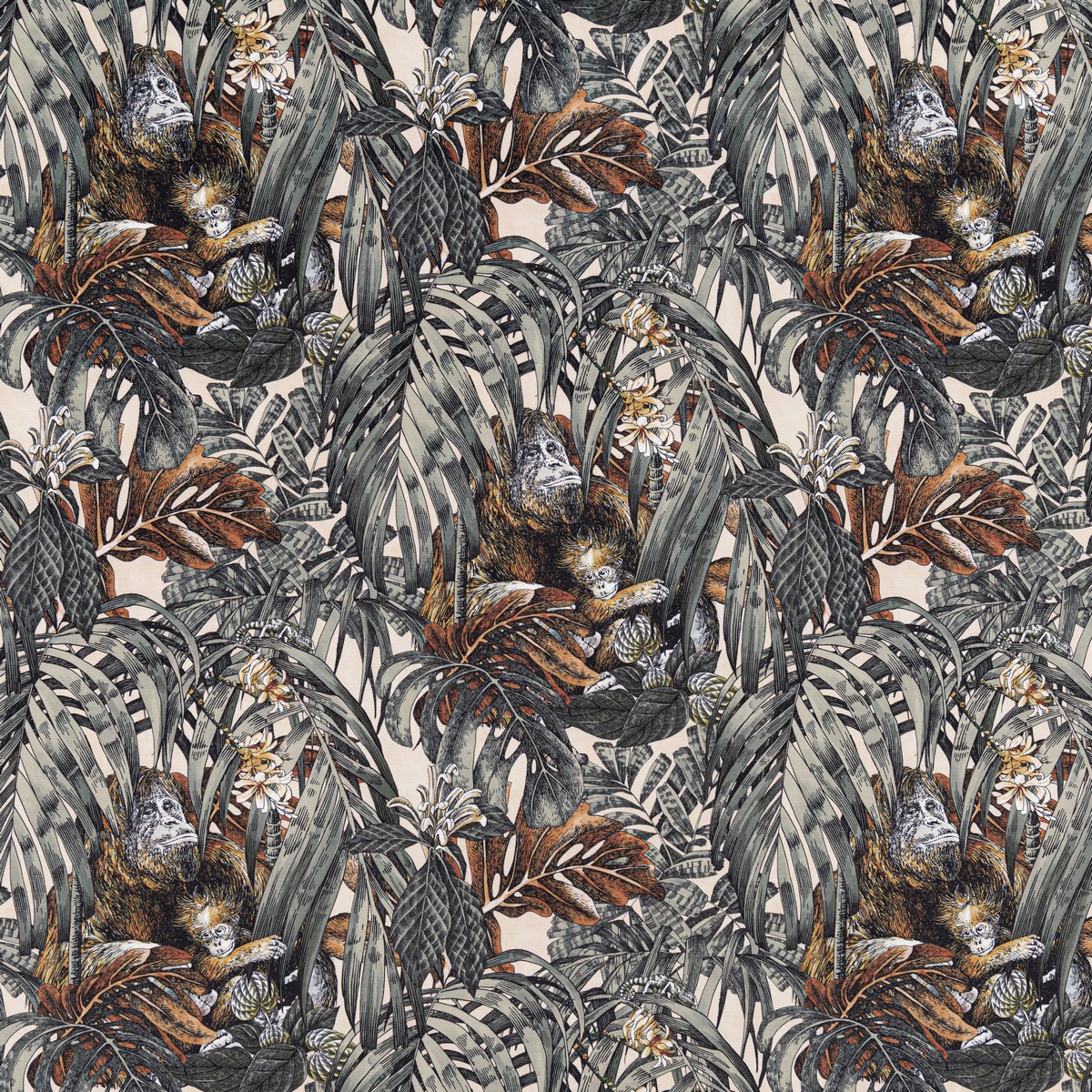 Sumatra Tobacco Fabric by Beaumont Textiles