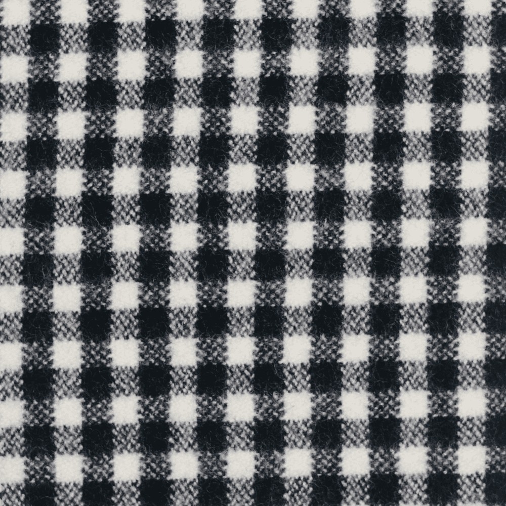 Callanish Gingham White & Black Fabric by The Isle Mill