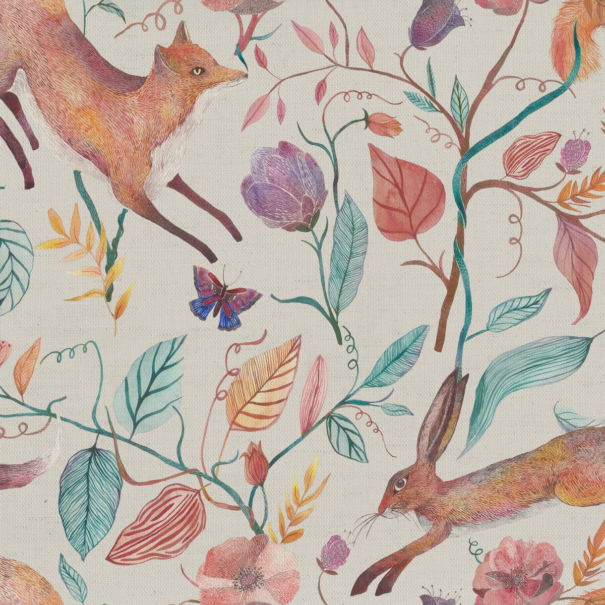 Leaping Into The Fauna Dawn Fabric by Voyage Maison