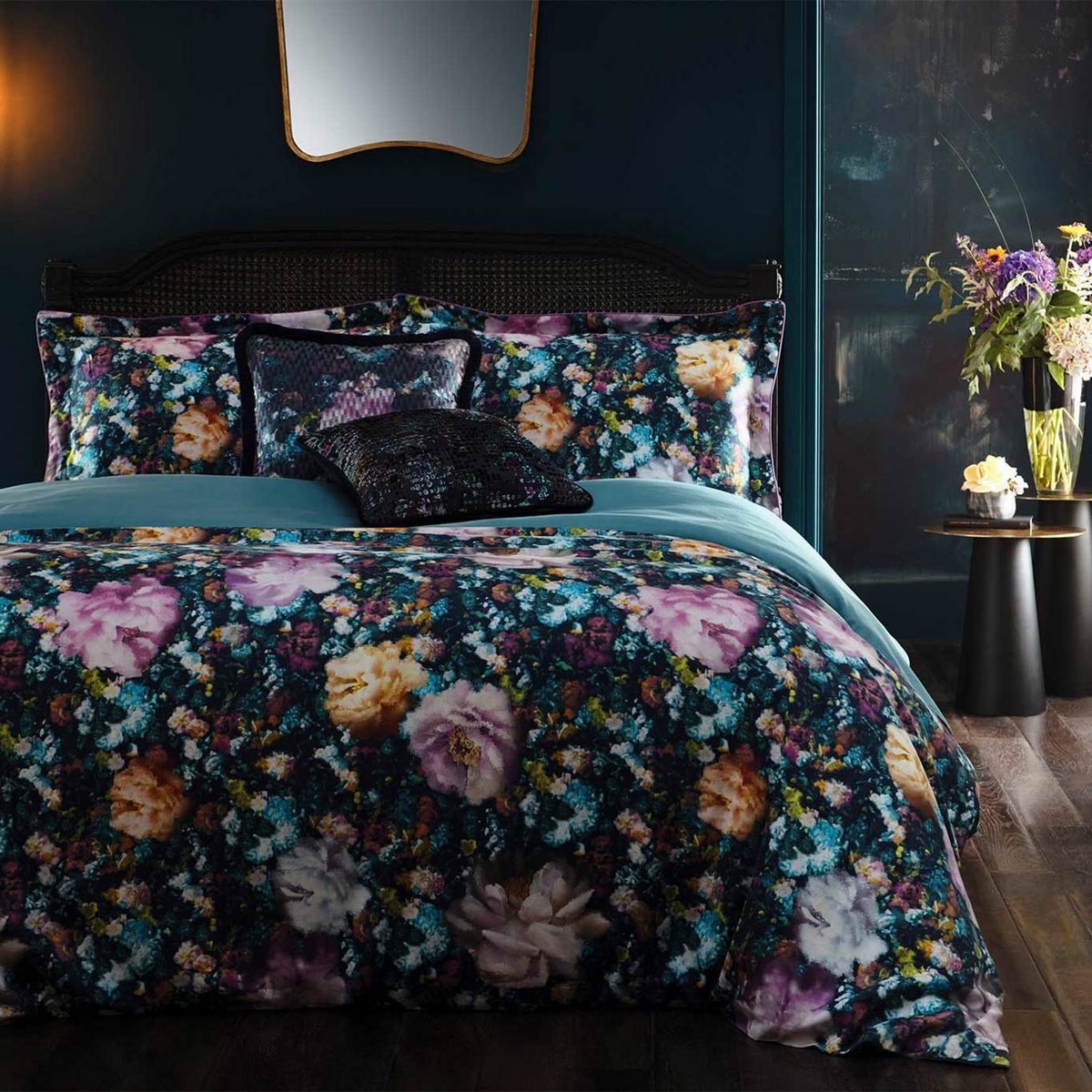 Camile Midnight Duvet Set Fabric by Clarke & Clarke