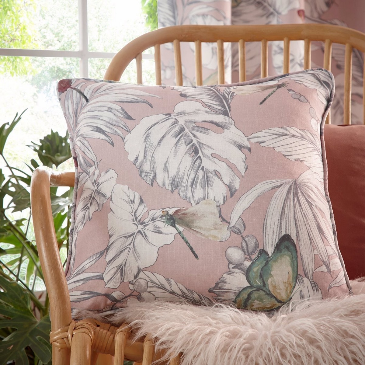 Flutur Blush Cushion Fabric by Studio G