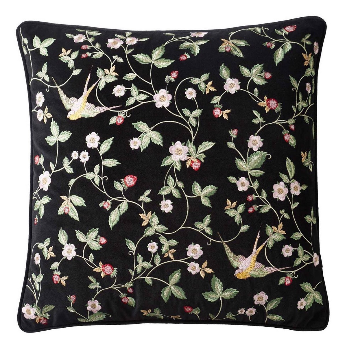 Wild Strawberry Noir Cushion Fabric by Wedgwood