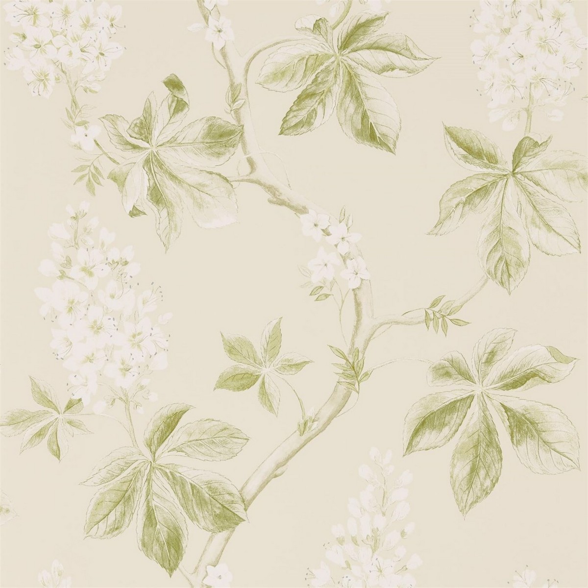 Chestnut Tree Lemon/Lettuce Fabric by Sanderson