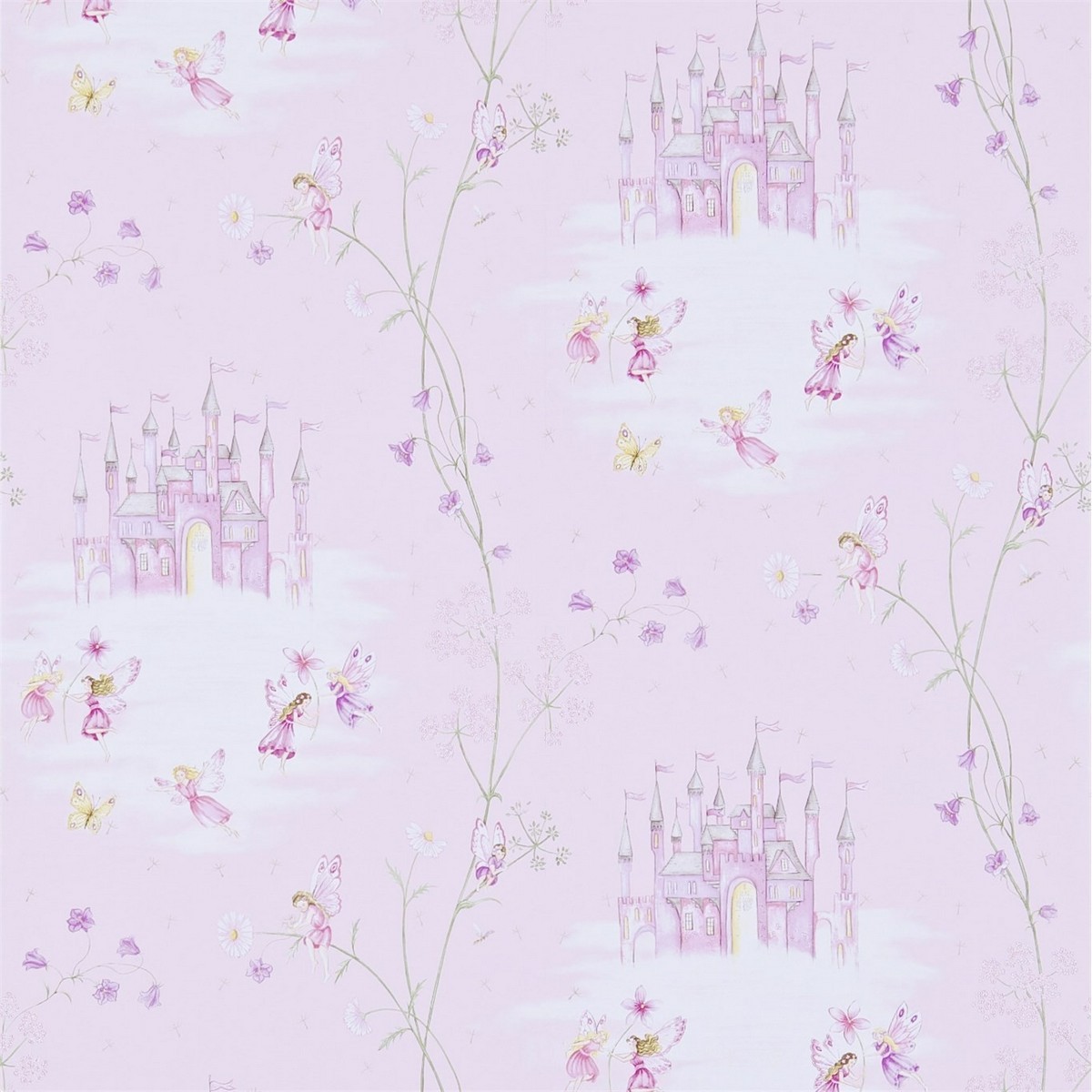 Fairy Castle Pink Fabric by Sanderson