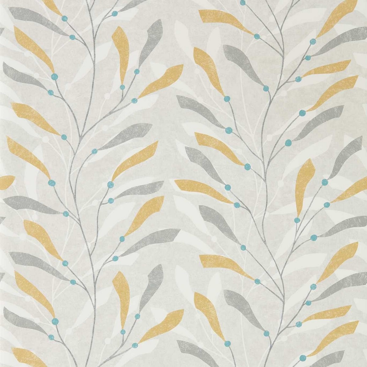 Sea Kelp Ochre/Slate Fabric by Sanderson