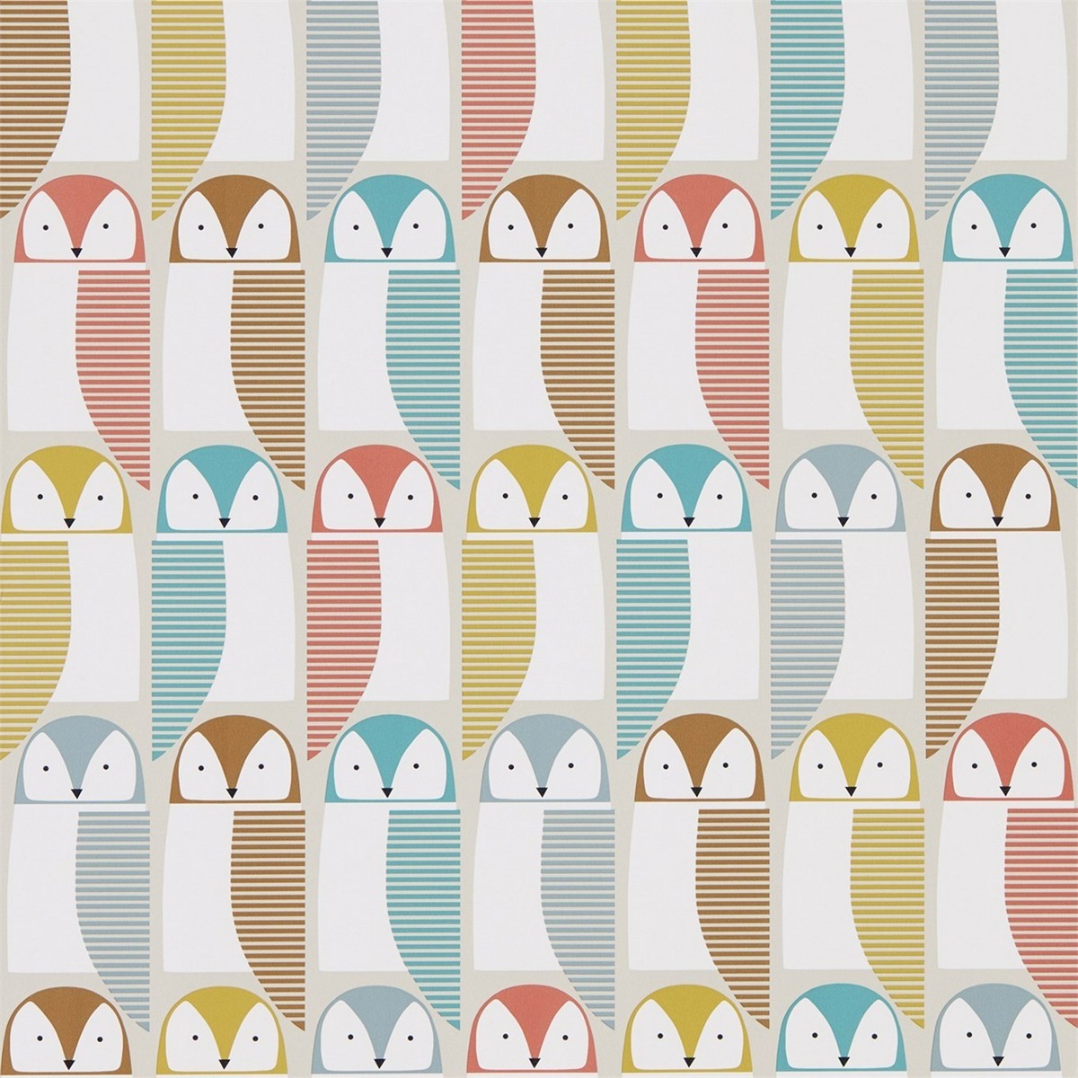 Barnie Owl Grapefruit / Sunshine / Julep Fabric by Scion