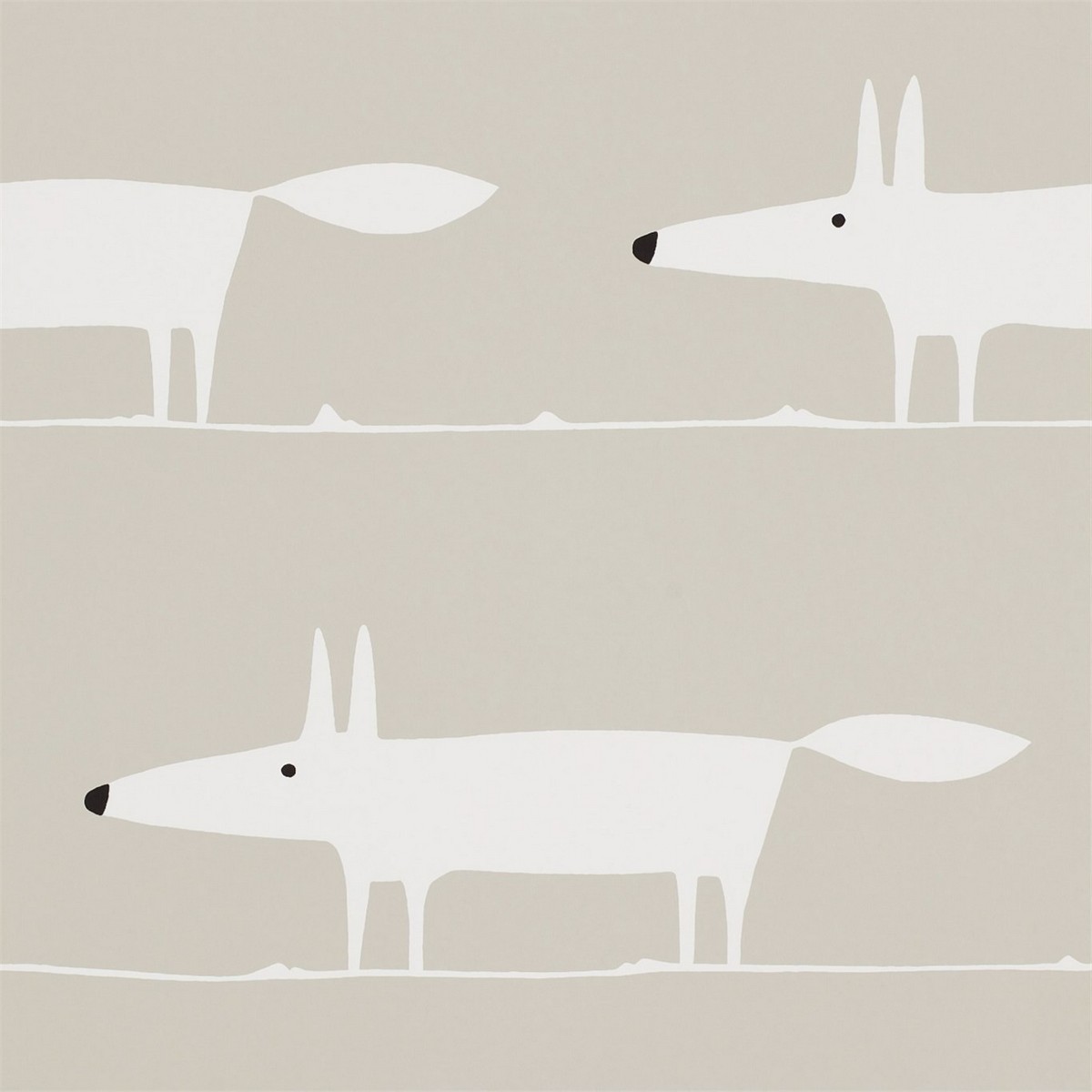 Mr Fox Snow Fabric by Scion