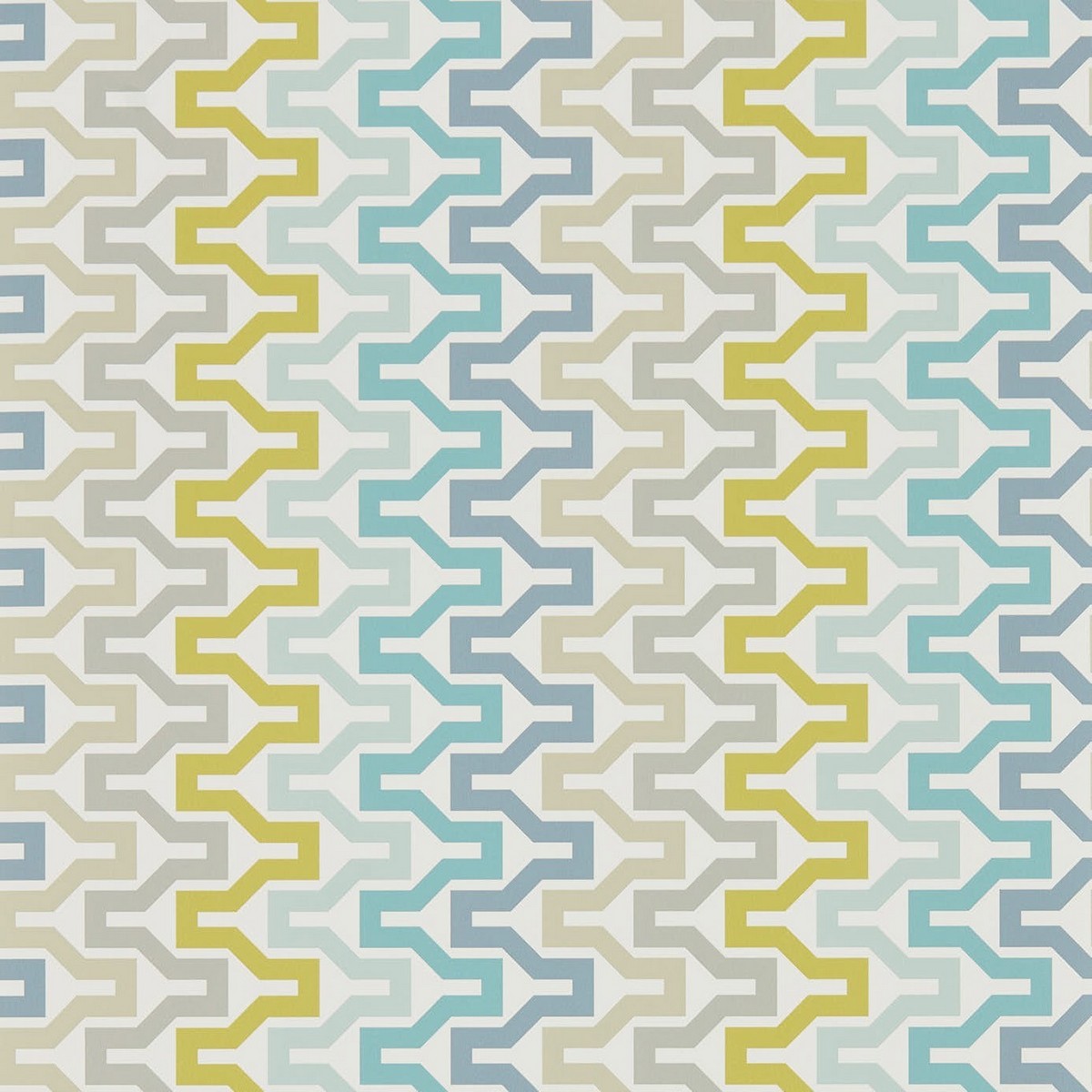 Sioux Marine / Midnight / Kiwi Fabric by Scion