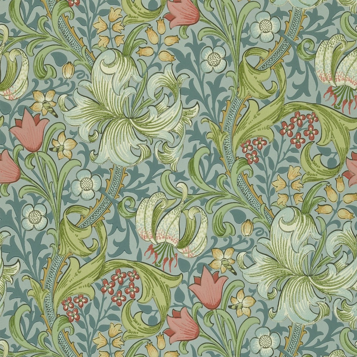 Golden Lily Mineral Fabric by William Morris & Co.