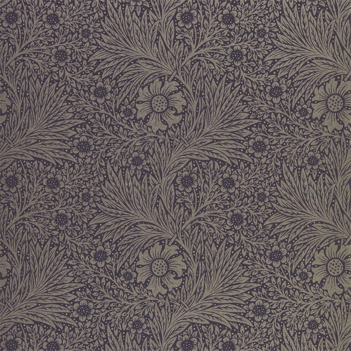 Pure Marigold Black Ink Fabric by William Morris & Co.