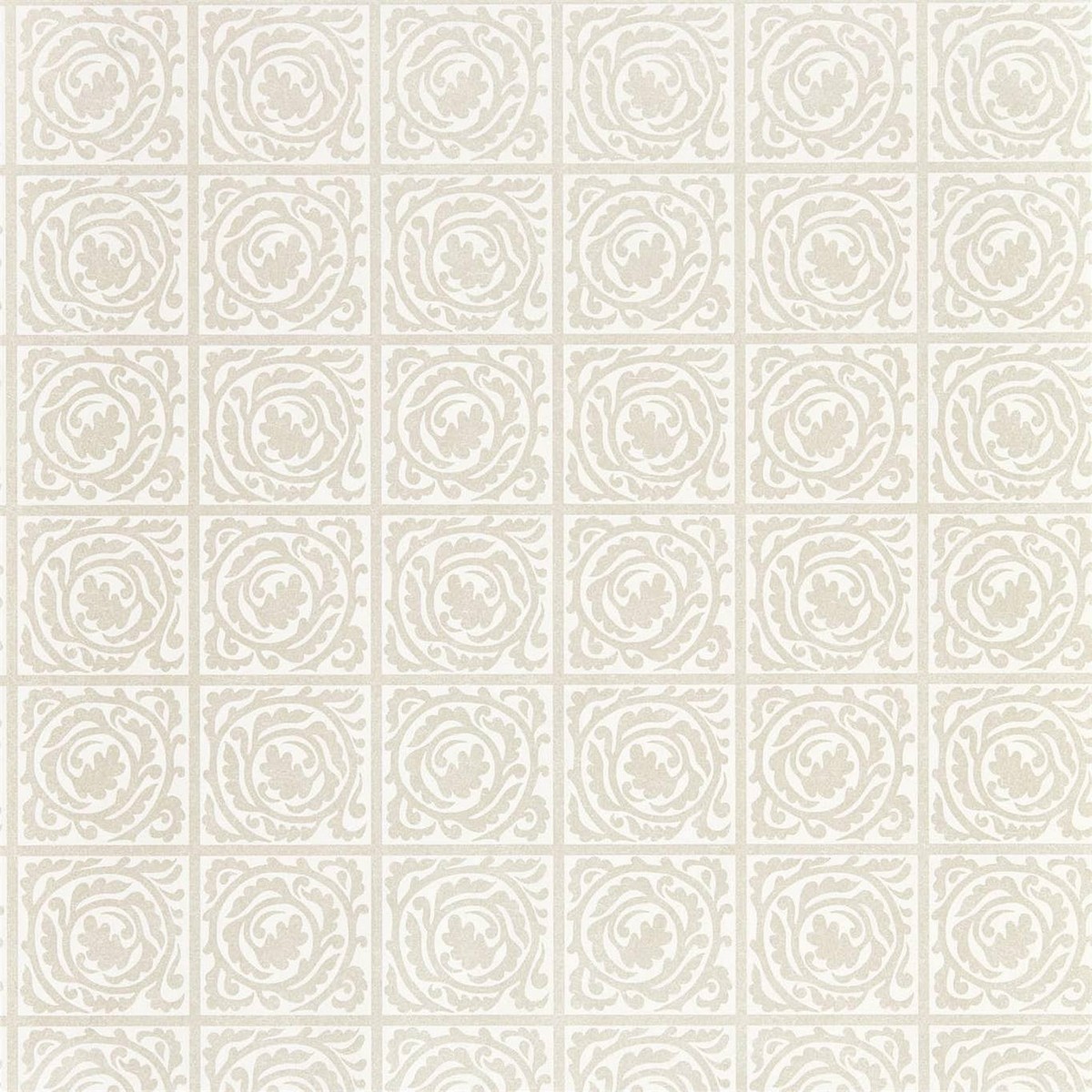 Pure Scroll White Clover Fabric by William Morris & Co.