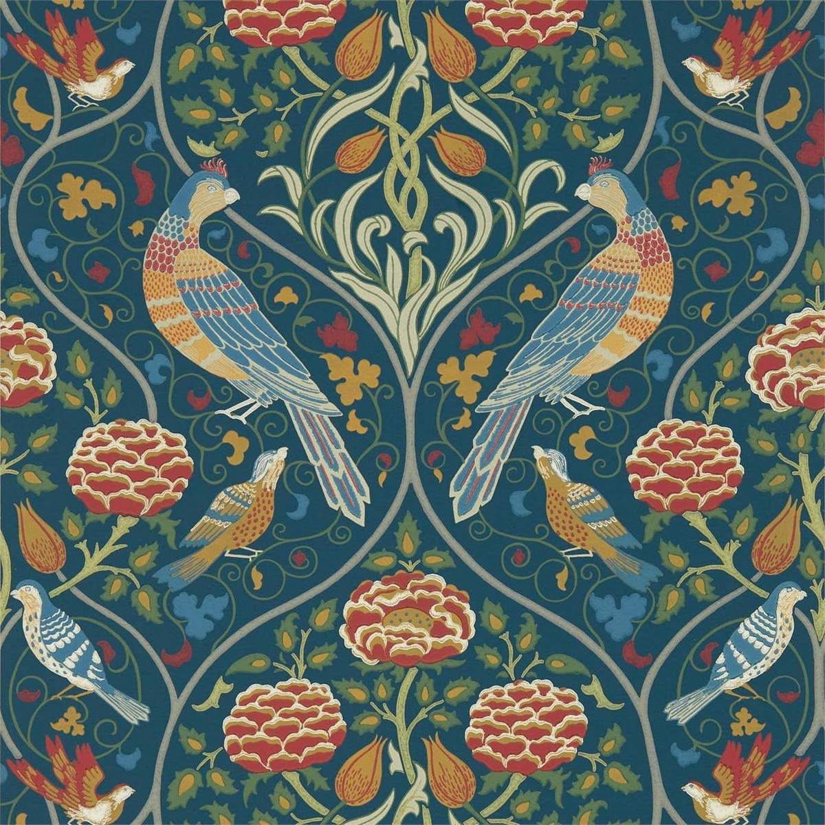 Seasons By May Indigo Fabric by William Morris & Co.