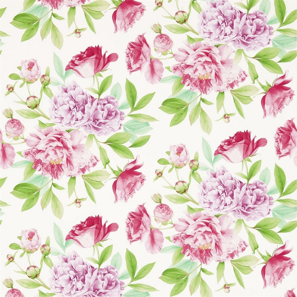 Phoebe Peony/Leaf Fabric by Zoffany