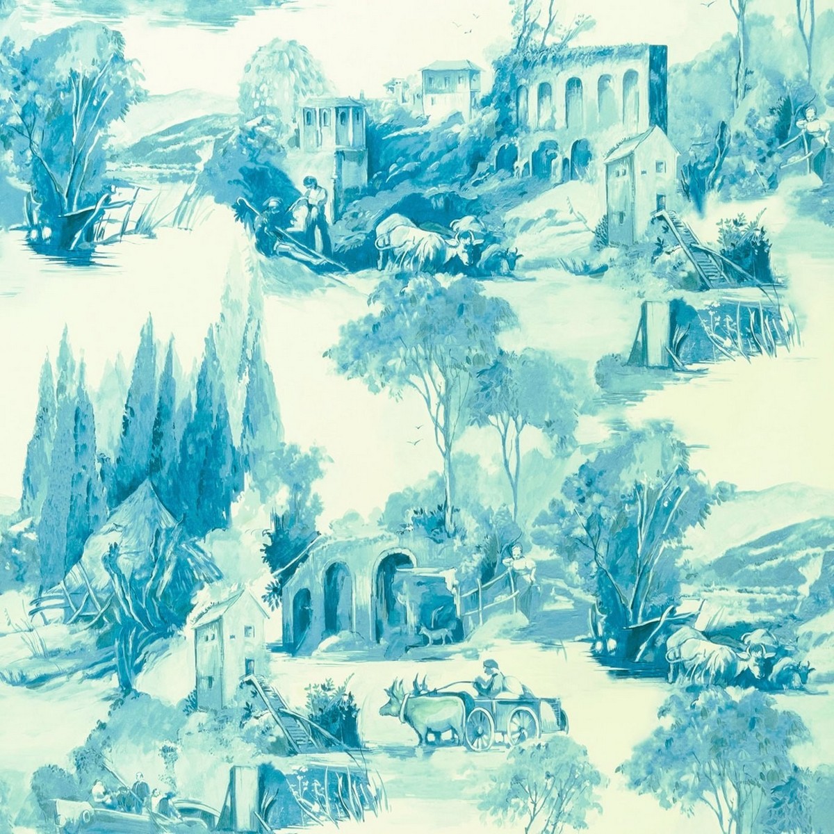 Anastacia Delft Fabric by Clarke & Clarke