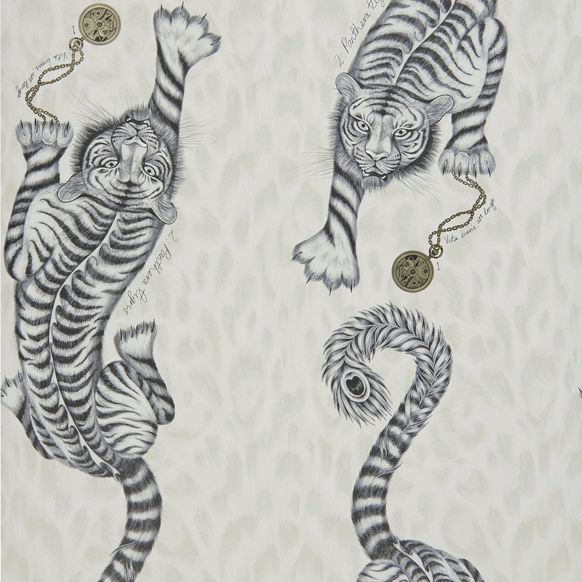 Tigris Monochrome Fabric by Emma J Shipley