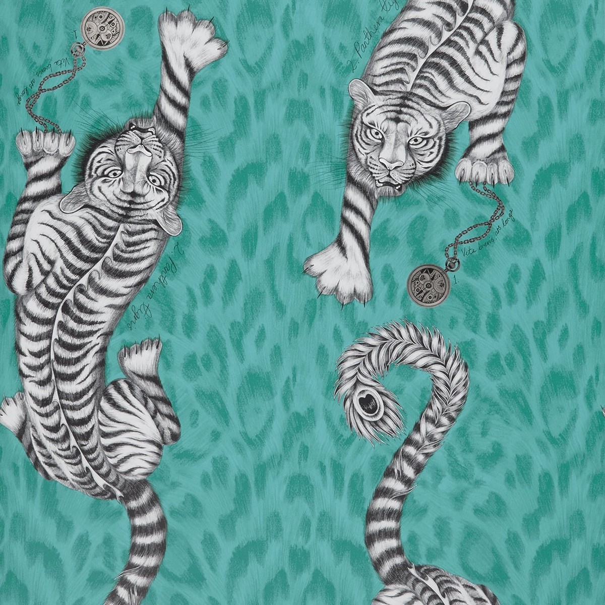 Tigris Teal Fabric by Emma J Shipley