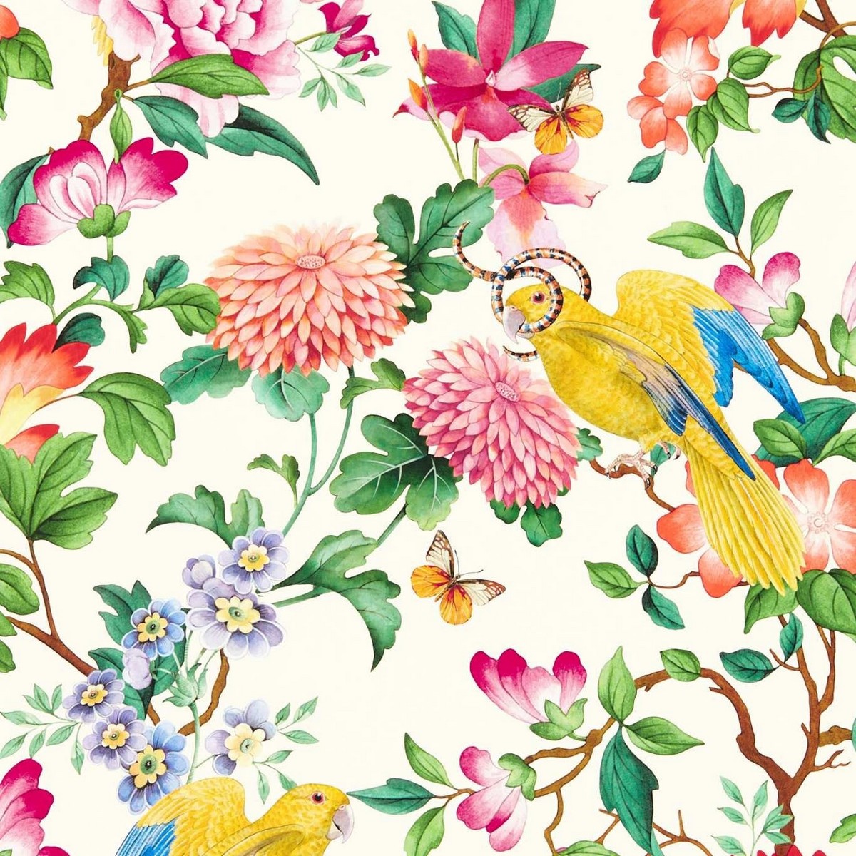 Golden Parrot Ivory Fabric by Wedgwood